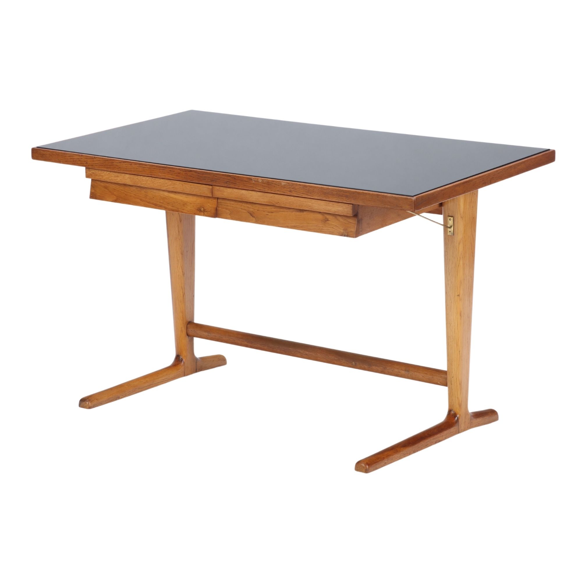 An Italian architect's oak table / desk, C. 1960.