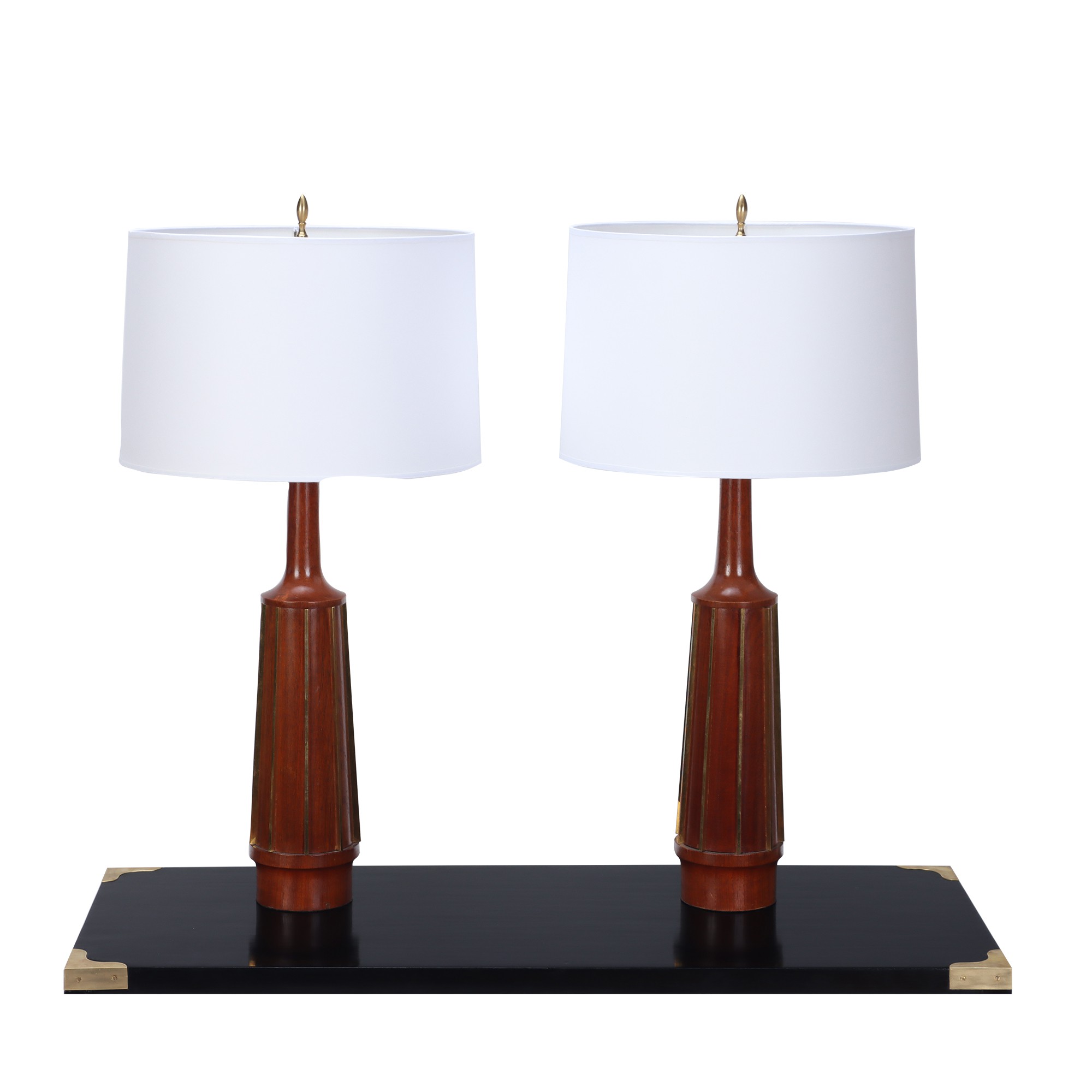 A pair of Mid Century Modern table lamps by G. Thurston, circa 1950.