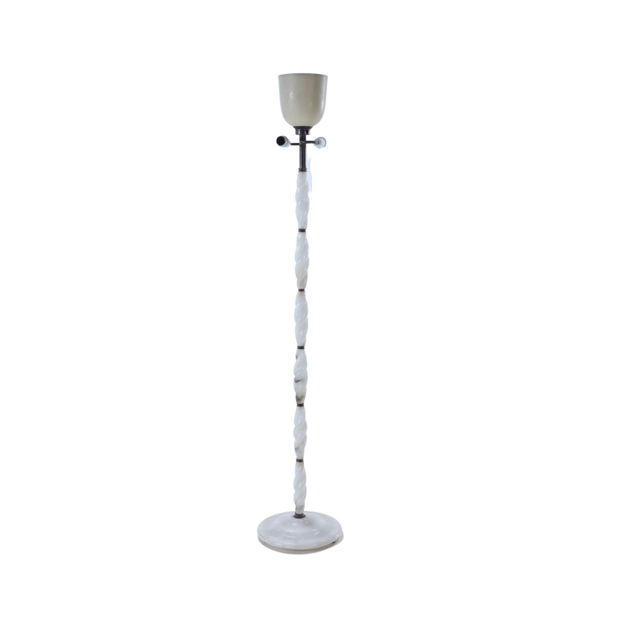 A French alabaster floor lamp, C. 1945.