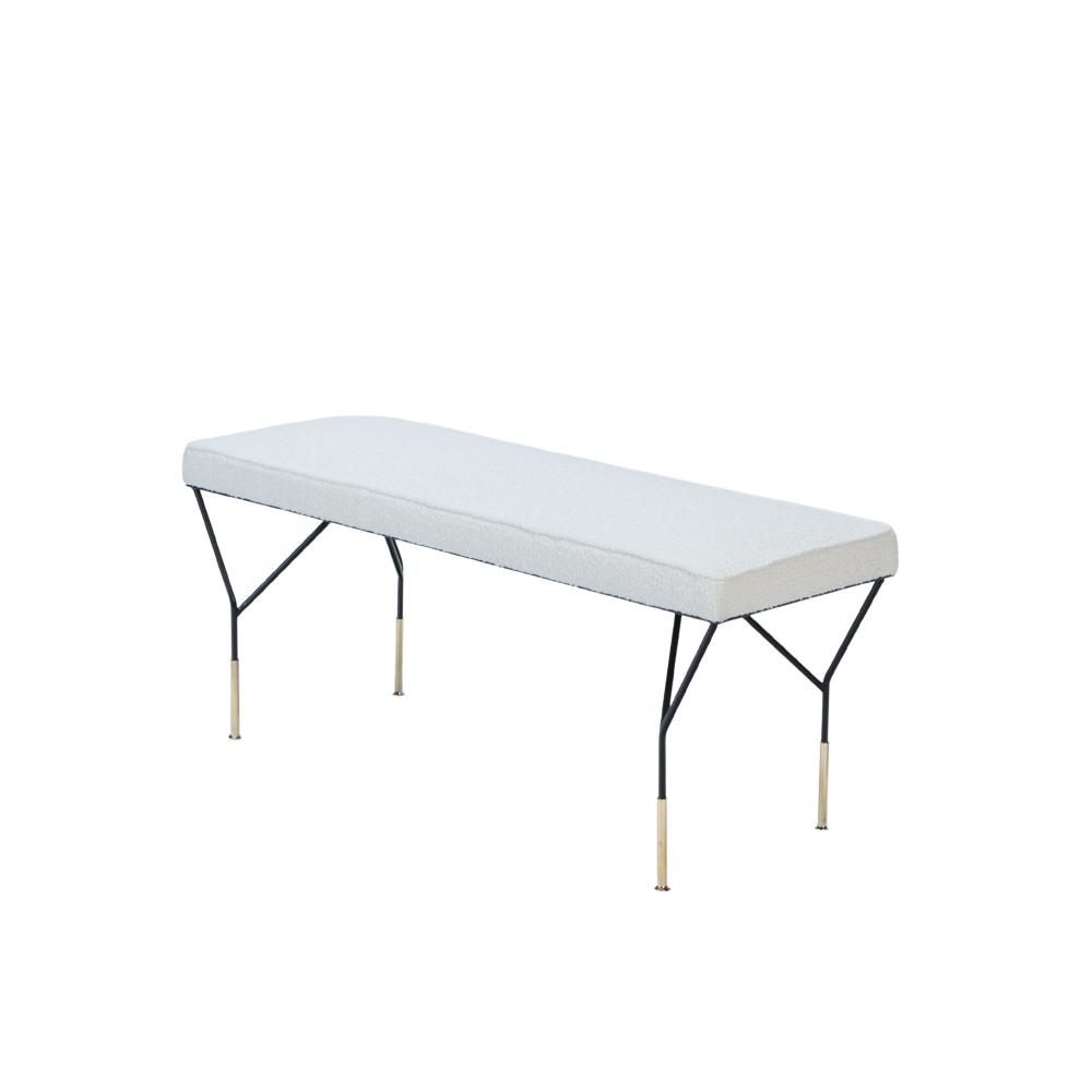  An Italian metal and brass bench. Contemporary. 