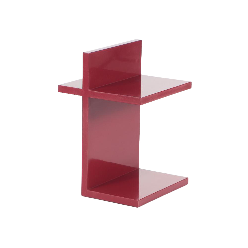"t" Red Lacquered Side Table designed by Maximilian Eicke for Max ID NY
