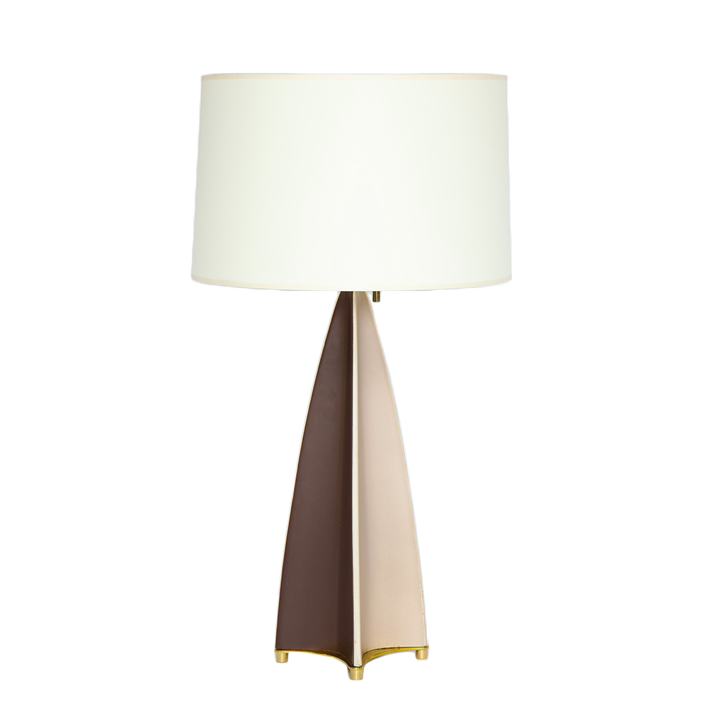 A Mid Century Modern parabolic table lamp by Gerald Thurston for Lightolier, circa 1950.