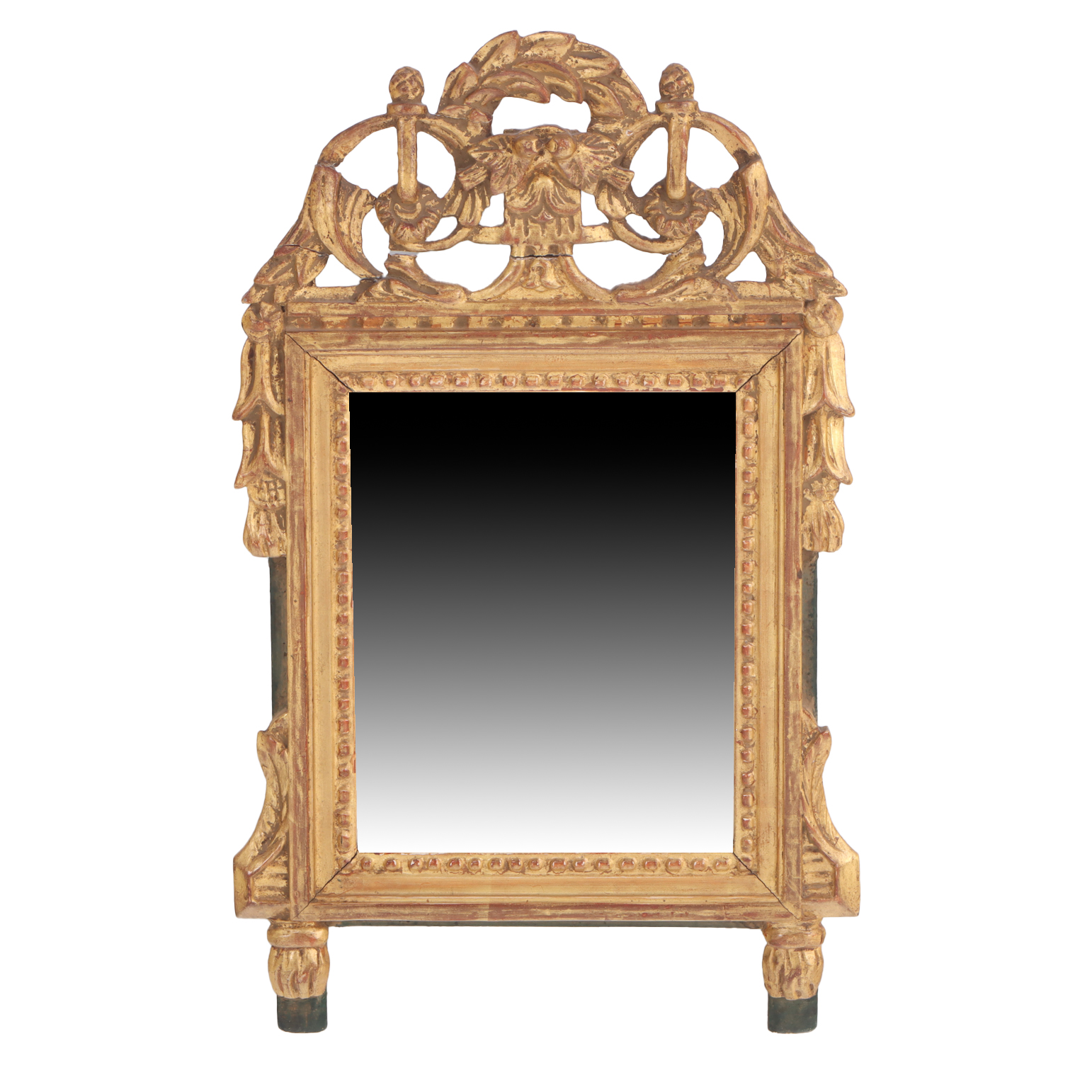 A French Louis XVI style carved and giltwood mirror, C 1810. 