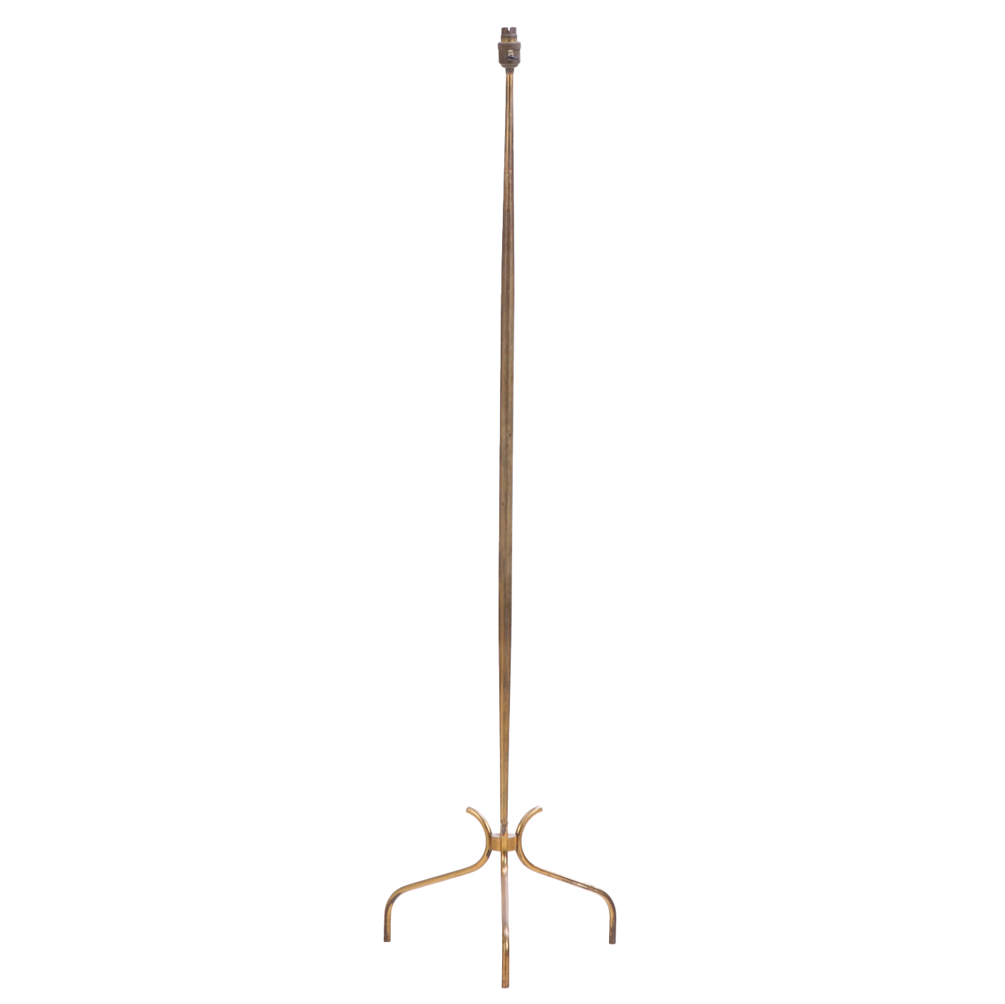 A French brass floor lamp, C. 1945.