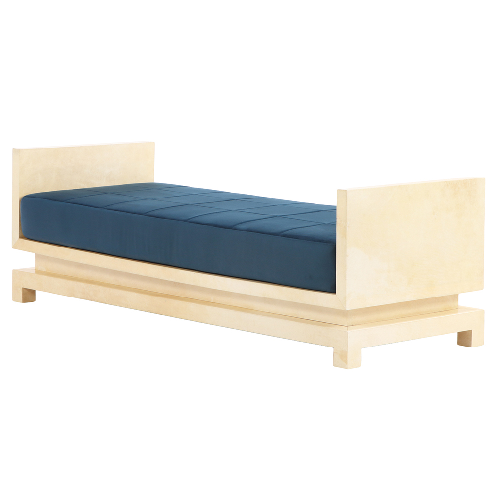A Pergamino Parchment Daybed / Bench in the manner of Jean-Michel Frank. Contemporary