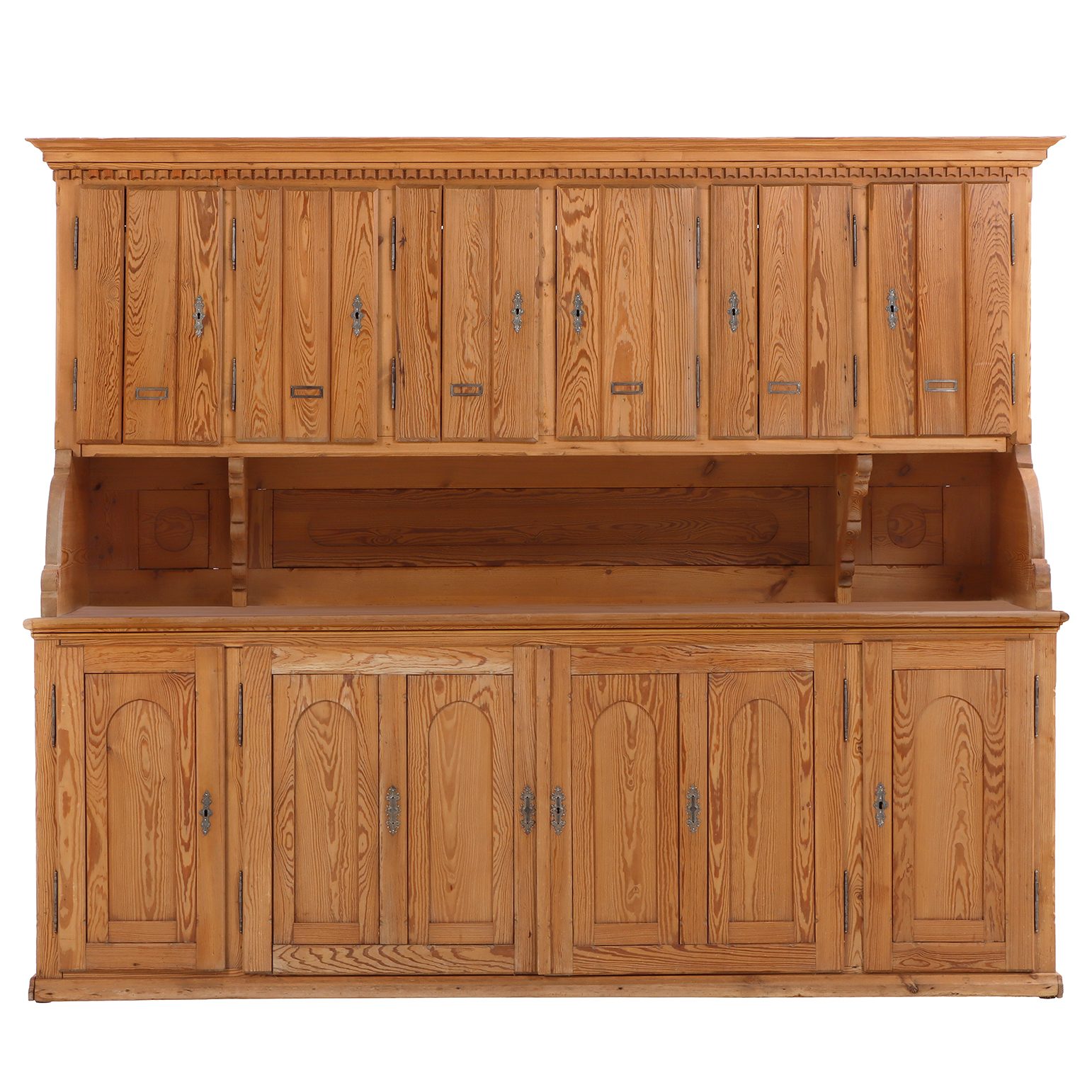 A Large Belgian Pitch Pine Cabinet, C. 1890.