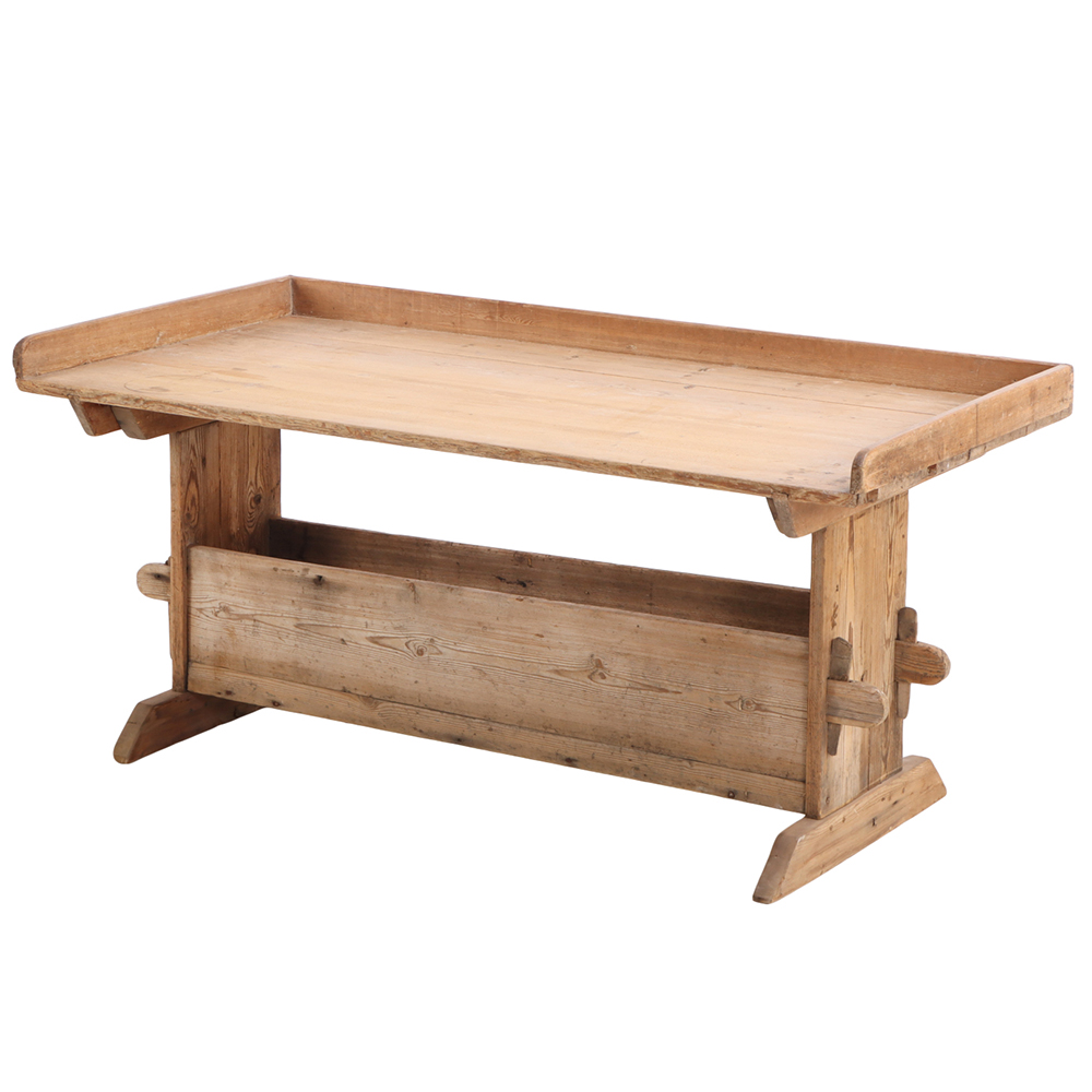 A French Pine Bakers Table, C. 1900.