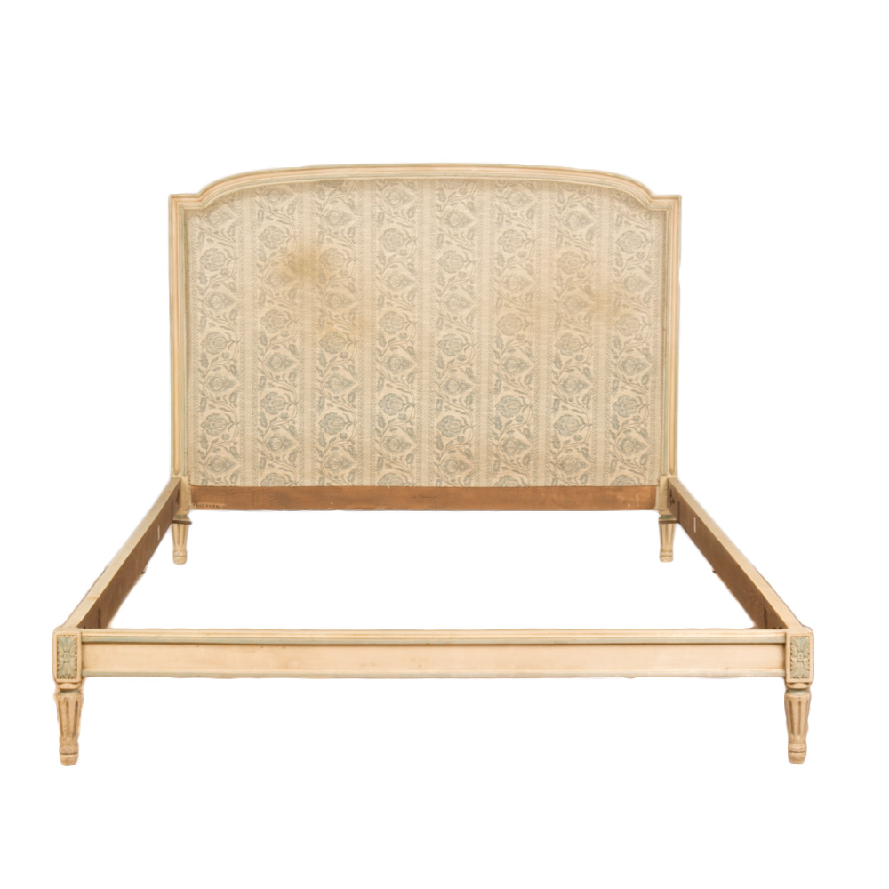 A French Louis XVI style Full size painted bed circa 1940.