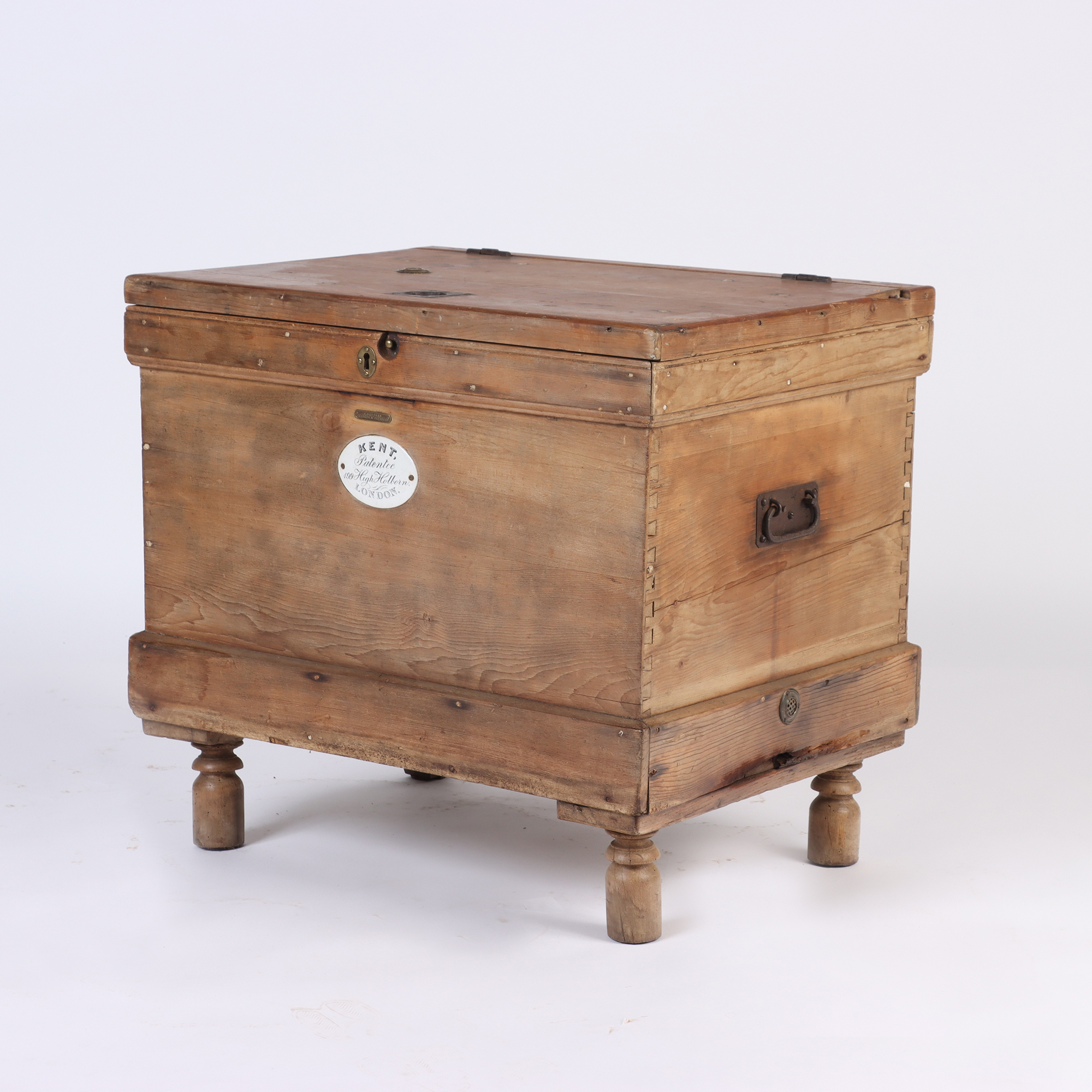 English Kent house Pine ice Box or Refrigerator. Circa 1860 for