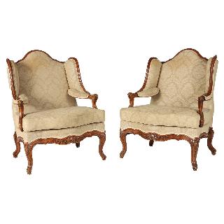 Design Toscano Louis XV Bergere Chair: Set of Two 