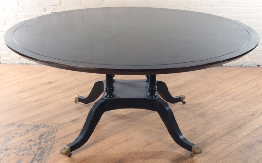 Ebonized wood coffee table