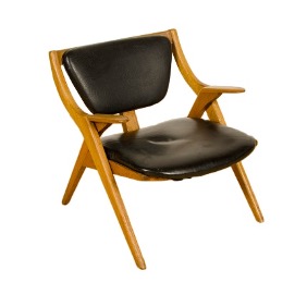 mid century modern teak lounge chair